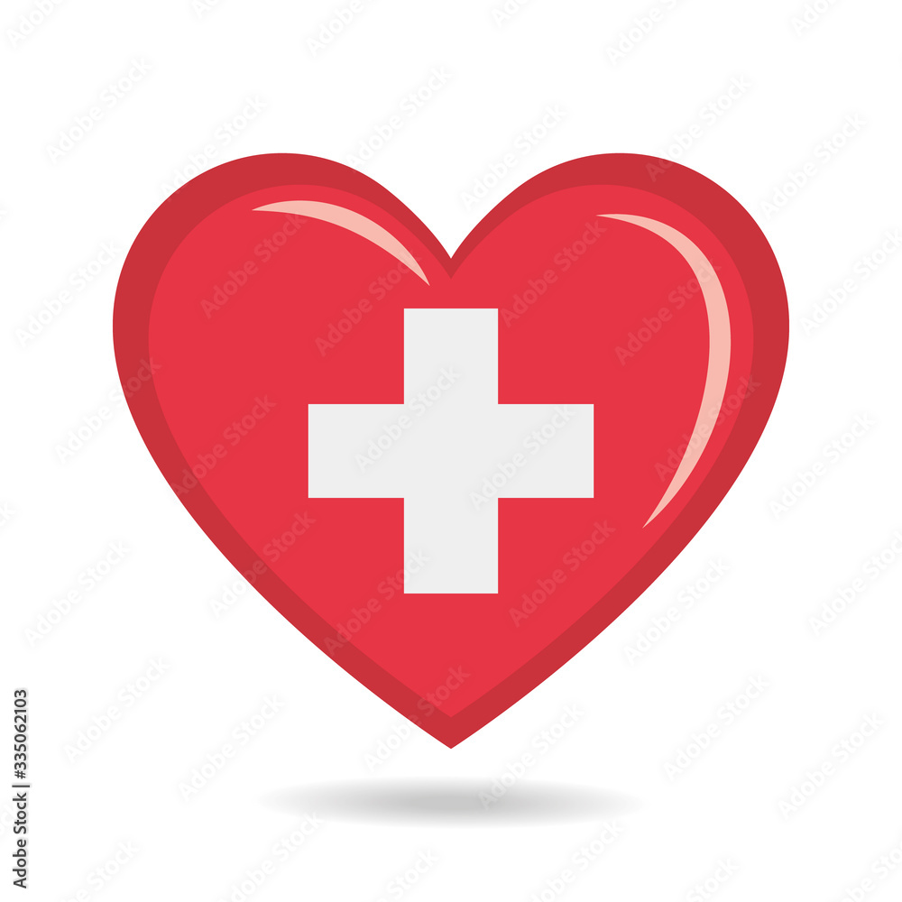 Switzerland national flag in heart shape vector illustration Switzerland national flag in heart shape vector illustration