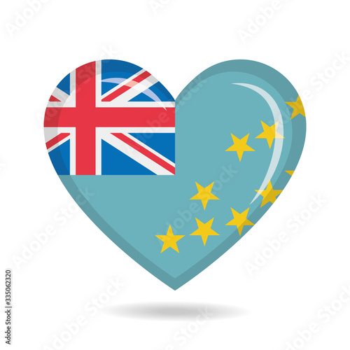 Tuvalu national flag in heart shape vector illustration Free Download Tuvalu national flag in heart shape vector illustration - GFXLoad