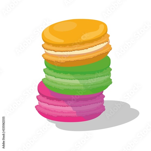 Colorful french macaron cookies with different flavors