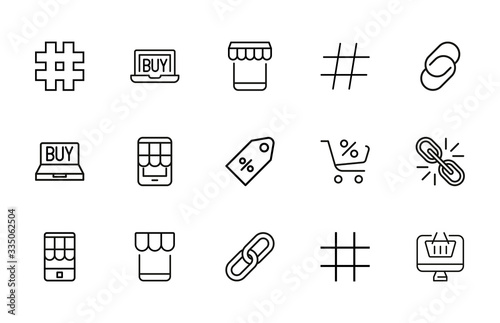 Simple set of digital marketing modern thin line icons.