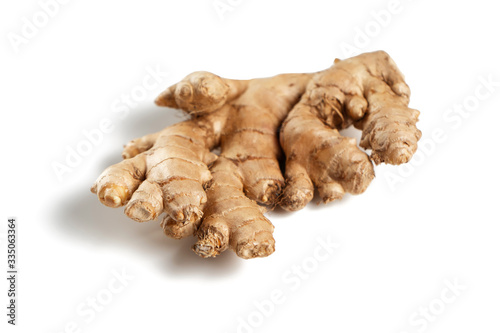 Ginger root isolated on a white background.