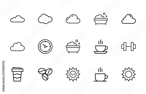 Icon set of morning.