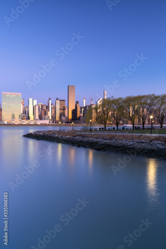 Midtown Manhattan during sunrise with long exposure 