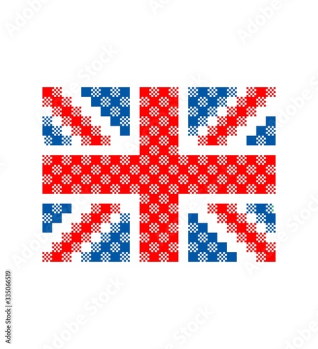 Plaid Scottish Pattern. England Flag Texture From Tartan