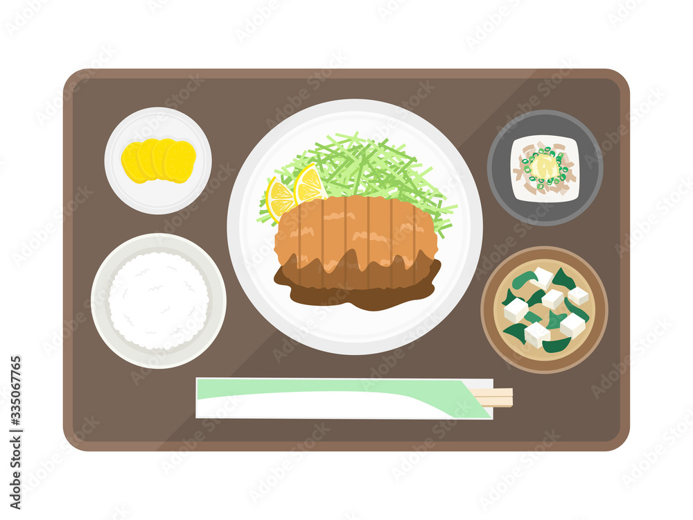 とんかつ定食のイラスト Stock Vector Adobe Stock