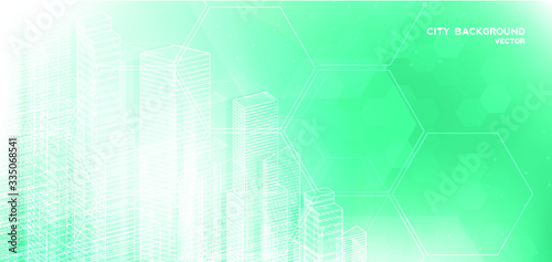 Wallpaper Mural City background architectural with drawings of modern for use web, magazine or poster vector design. Torontodigital.ca