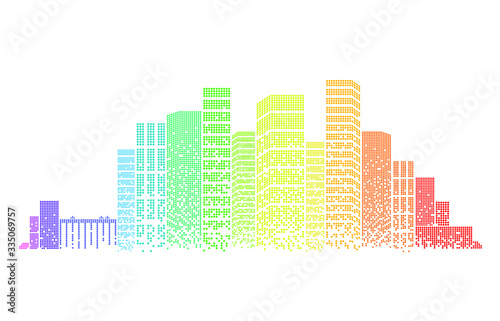 City background architectural with drawings of modern for use web  magazine or poster vector design.