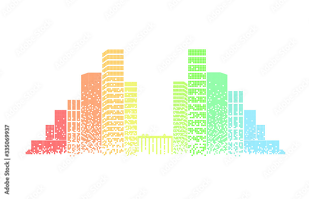 City background architectural with drawings of modern for use web, magazine or poster vector design.