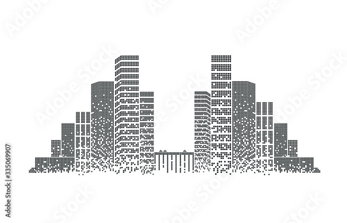 Fototapeta Naklejka Na Ścianę i Meble -  City background architectural with drawings of modern for use web, magazine or poster vector design.