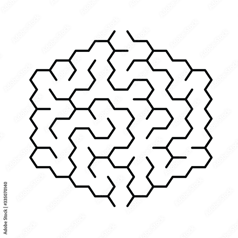 A 5-cell-wide hexagonal maze with no solution A 5-cell-wide hexagonal maze with no solution