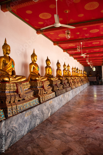 A beautiful view of Wat Pho buddhist temple in Bangkok, Thailand.