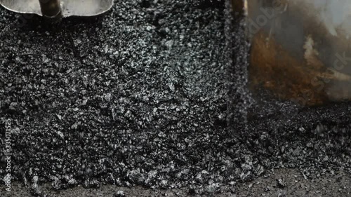 asphalt laying. road building