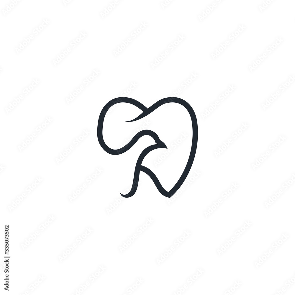 Logo for dentists with the Songbird logo. Have the meaning of calmness in performing dental care. Friendly service and Maximum results
