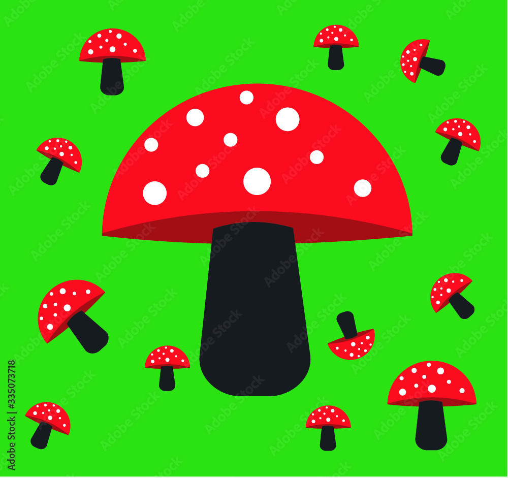 Agaric mushroom vector icon illustration on white background Agaric mushroom vector icon illustration on white background