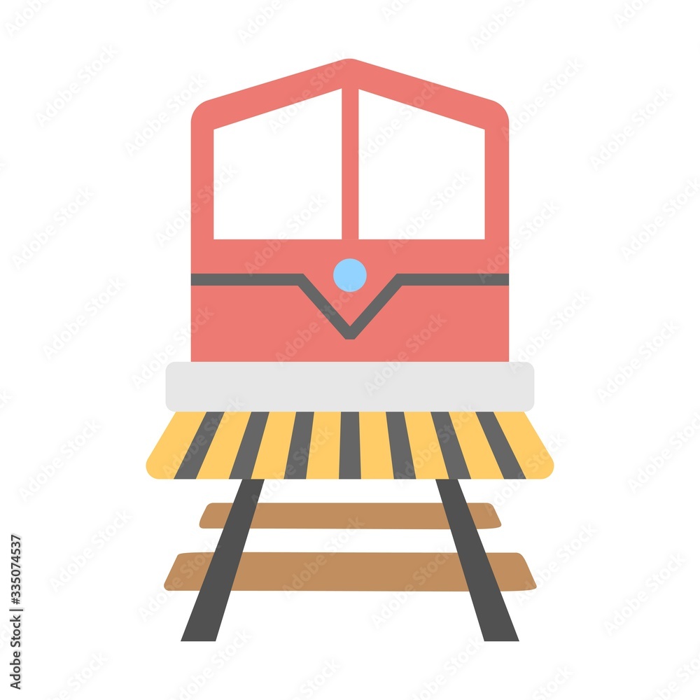 Train icon in flat style. Railroad transportation symbol. Realistic railway symbol for perfect web and mobile app designs. Train icon in flat style. Railroad transportation symbol. Realistic railway symbol for perfect web and mobile app designs.