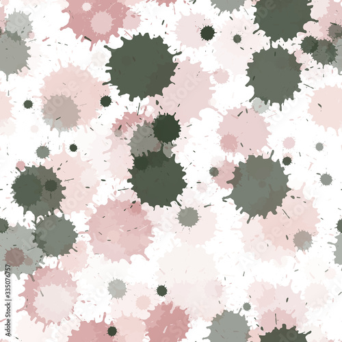 Paint transparent stains vector seamless wallpaper pattern.