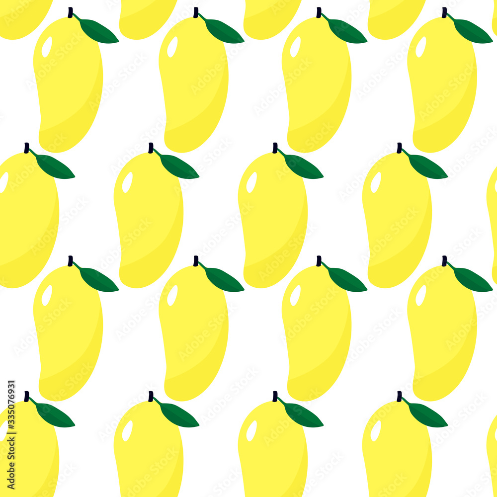 Seamless pattern with mango - tropical exotic fruit. Modern flat design. Seamless pattern with mango - tropical exotic fruit. Modern flat design.