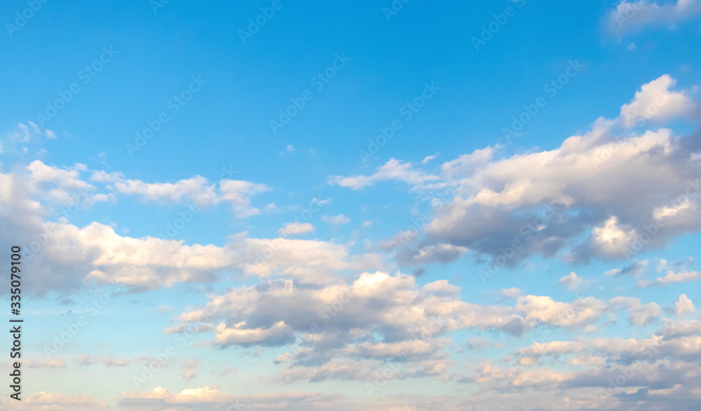 Blue sky with white clouds in sunny weather_