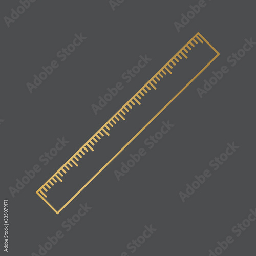 golden ruler icon- vector illustration