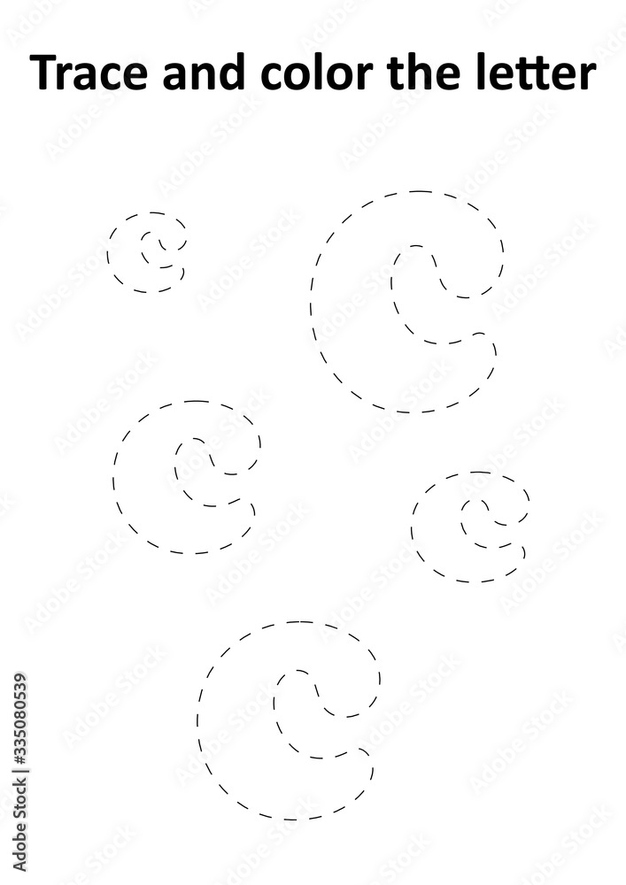 Trace and color the letter - small c Trace and color the letter - small c