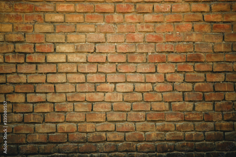 Obraz premium old red brick wall close-up