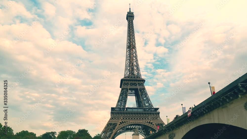 Passing Eiffel Tower from Underneath Passing Eiffel Tower from Underneath