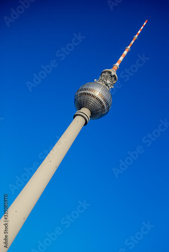 The Fernsehturm television tower on Alexandraplatz, Berlin