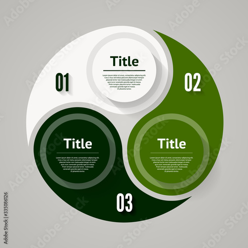 Vector circle arrows for infographic. Template for cycling diagram, graph, presentation and round chart. Business concept with  3 options, parts, steps or processes. Abstract background.