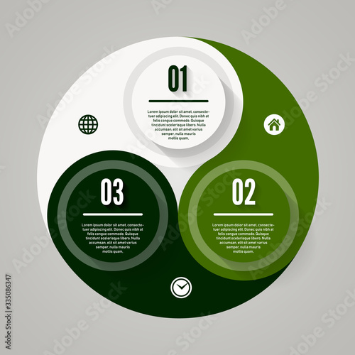 Vector circle arrows for infographic. Template for cycling diagram, graph, presentation and round chart. Business concept with  3 options, parts, steps or processes. Abstract background.