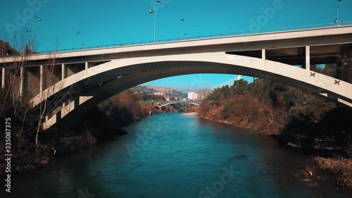 Four Bridges on Blue River Moraca. Cetri Mosta Morace, Blazov Most, Viseci Most, Ruski Most i Milenijum. photo