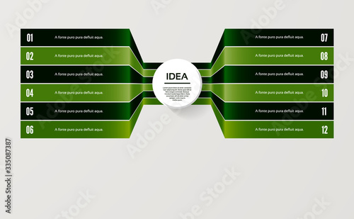 Vector progress background. Template for diagram, graph, presentation and chart. Business concept with 12 options, parts, steps or processes. Abstract background. eps 10