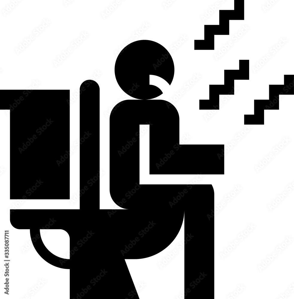 Black and White Clip-art Illustration of Diarrhea as a Corona-virus Symptom Black and White Clip-art Illustration of Diarrhea as a Corona-virus Symptom