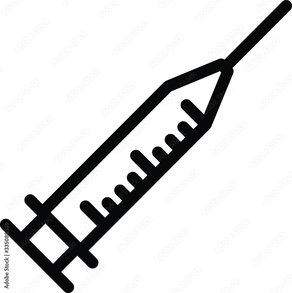 Black and White Clip-art Illustration of Simple Syringe Icon Black and White Clip-art Illustration of Simple Syringe Icon