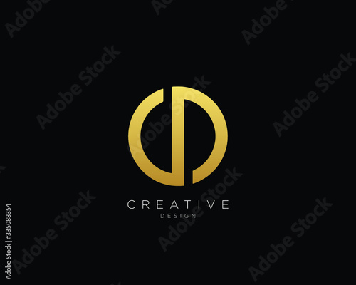 Letter CDLogo Design, Creative Minimal CD Monogram In Gold Color