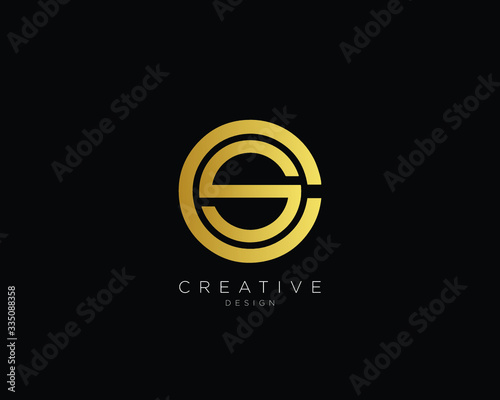 Letter CS SC Logo Design, Creative Minimal CS SC Monogram In Gold Color
