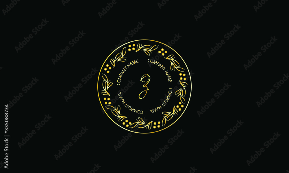 Naklejka premium Elegant round shape monogram with letter Z. Exquisite calligraphic logo design business sign, restaurant, royalty, boutique, cafe, hotel.