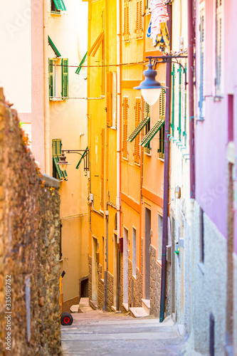 Fototapeta Naklejka Na Ścianę i Meble -  Typical houses in small town in Liguria