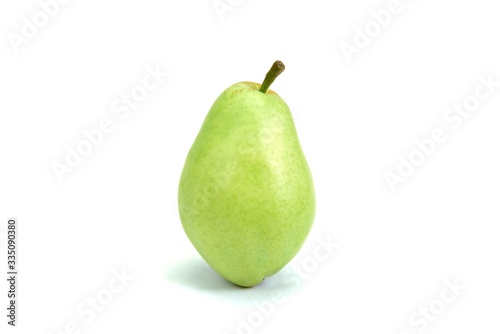 green pear isolated at white background