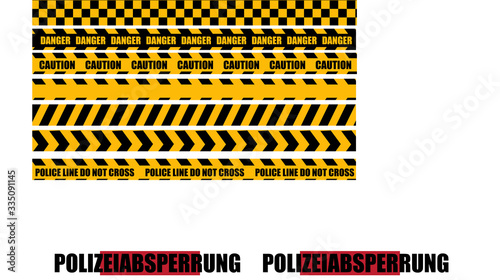 Vector set of seamless tapes. For restriction and dangerous zones