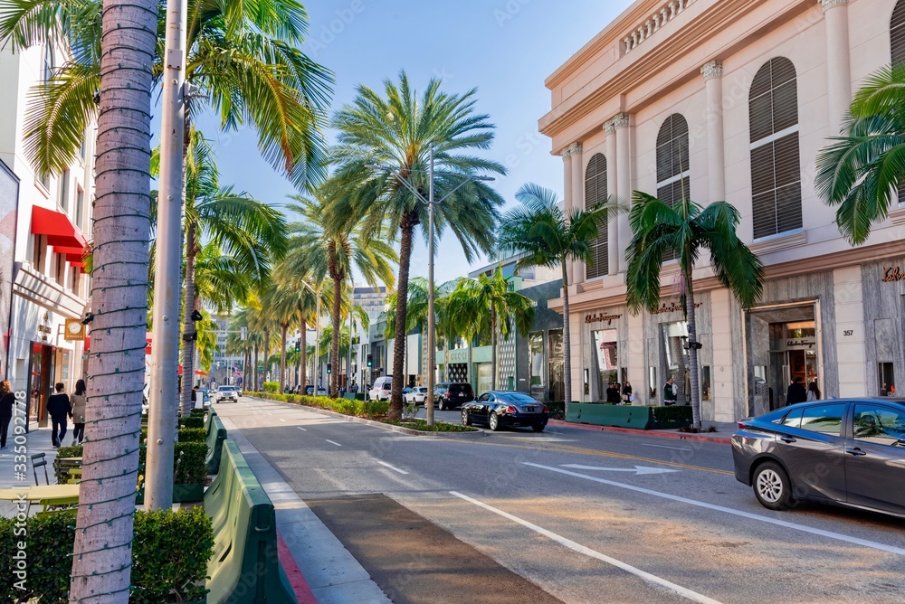 panorama of Beverly Hills and Rodeo drive