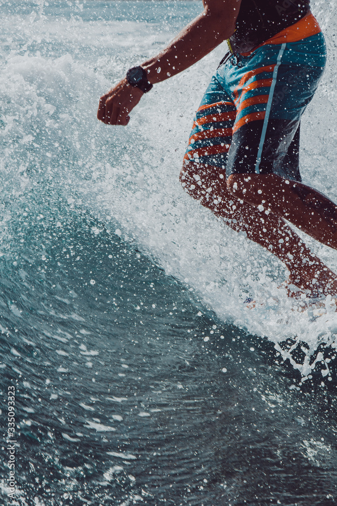 male surfing some waves - obrazy, fototapety, plakaty 
