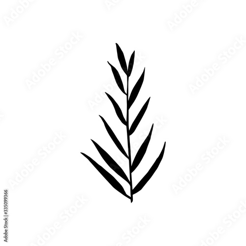 Wallpaper Mural Cute hand drawn forest leaf, branch. Traditional leaves in ink, doodle style for wedding decoration and arrangements. Torontodigital.ca
