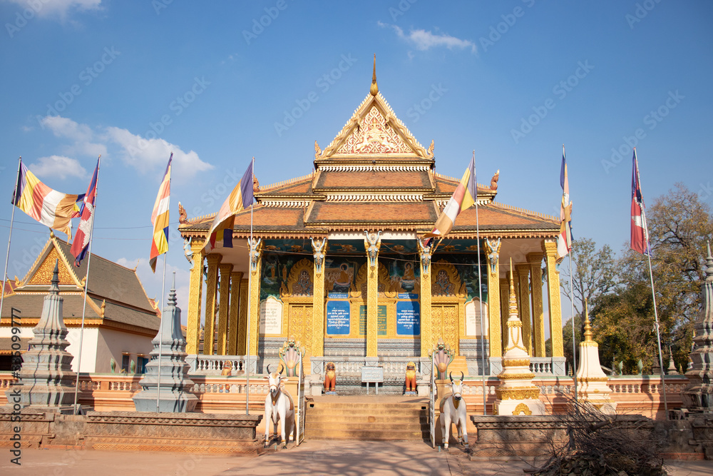 A beautiful view of buddhist temple in Siem Reap, Cambodia.