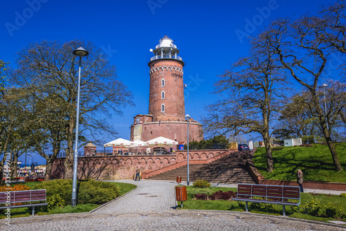 Фотография Lighthouse in Kolobrzeg coastal city over Baltic Sea, Poland