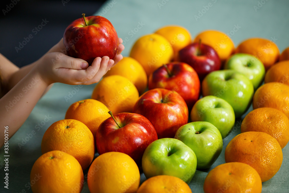 bright and fresh fruits laid out on the table