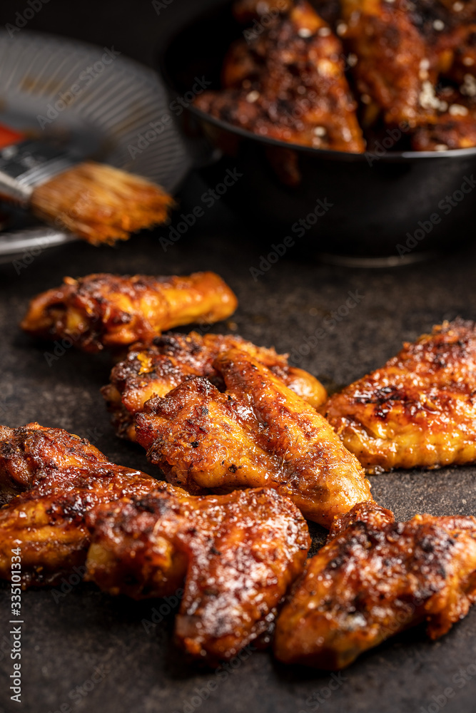 Grilled chicken wings.