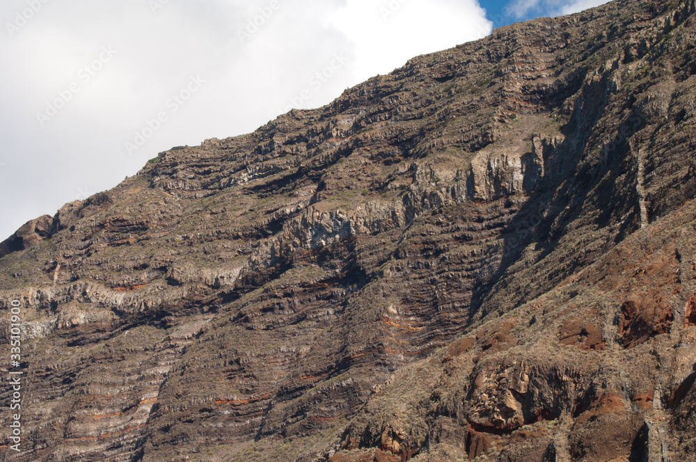 Tibataje cliff in the Special Natural Reserve of Tibataje. El Hierro. Canary Islands. Spain.
