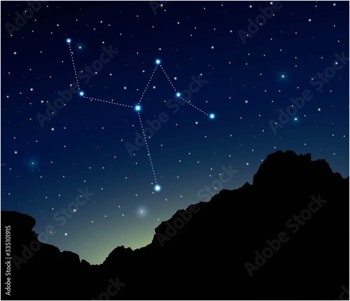 Constellation camelopardalis in deep space