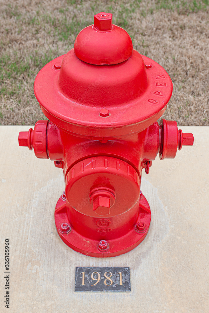 red fire hydrant manufactured in 1981