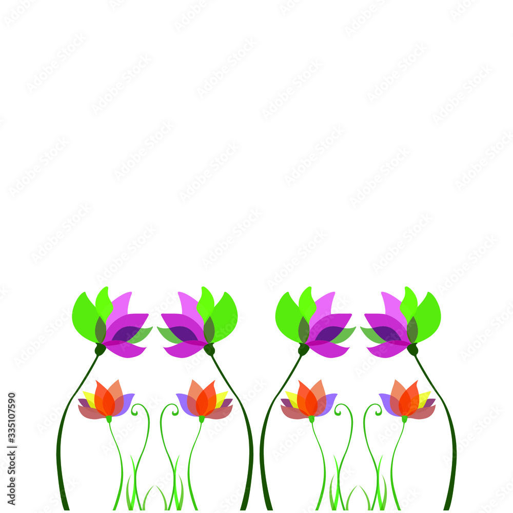Vector floral background with flowers
